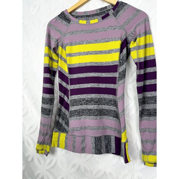 Lululemon Race Your Pace Long Sleeve Tee Triplet Twin Stripe Berry - Picture 5 of 10